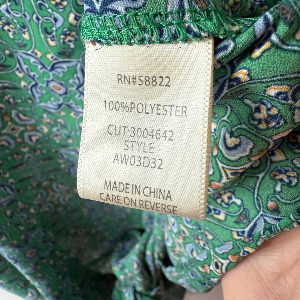 Max Studio Size 1X Tie front green floral blouse - Picture 7 of 10